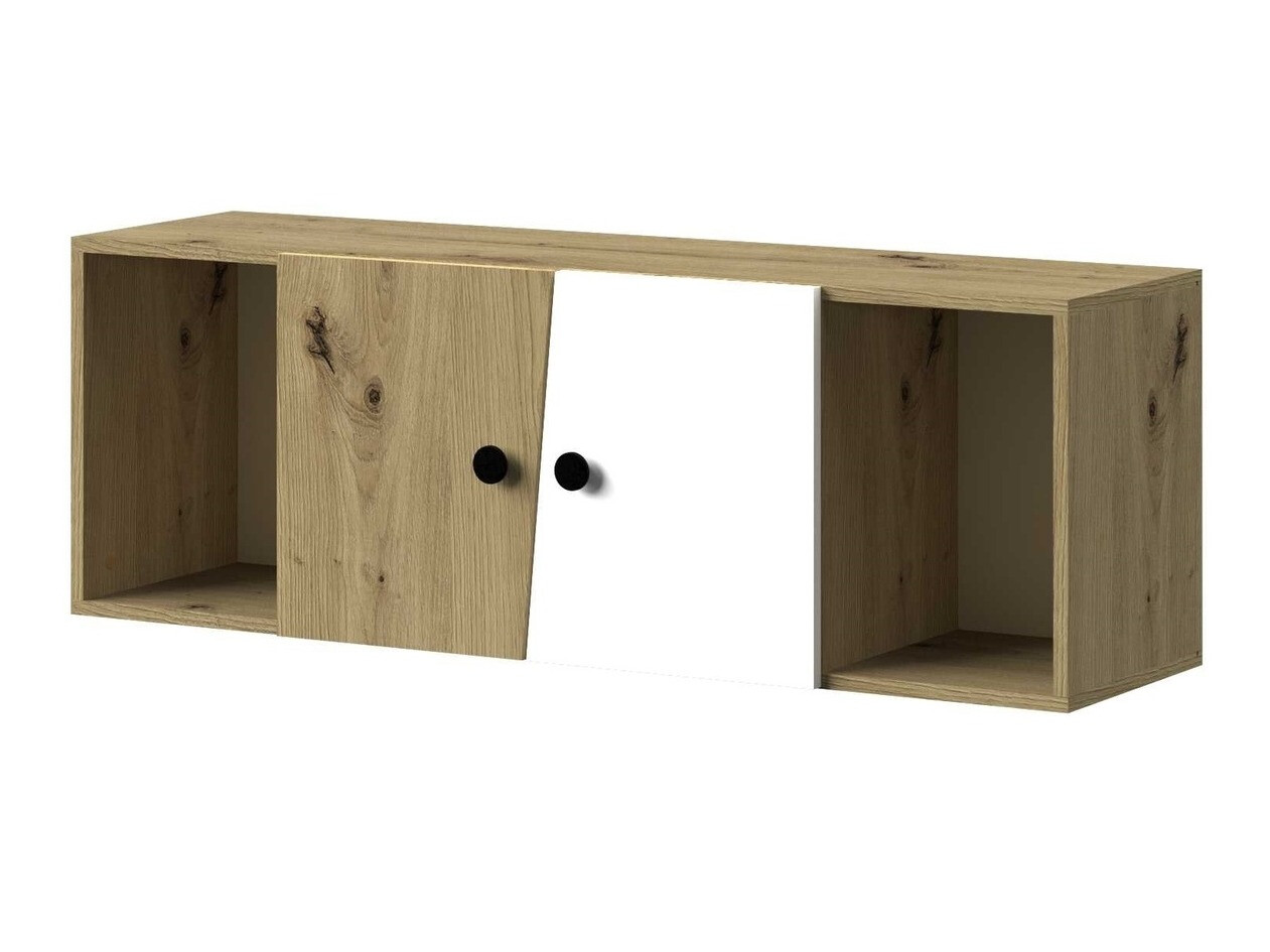 Wall cabinet Mirelbu 111 (Artisan oak + White + Black)