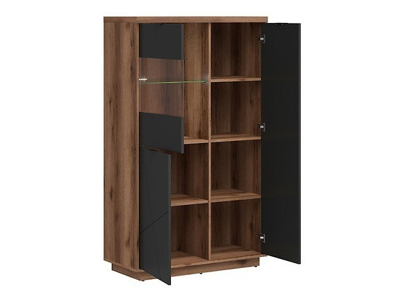 Living room set Fivale 110 (Dark Delano oak + Matte black)