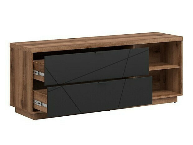 Living room set Fivale 114 (Dark Delano oak + Matte black)