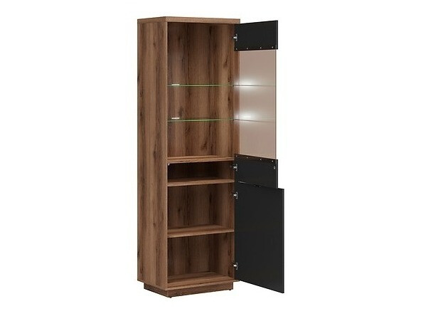 Σετ επίπλων σαλονιού Fivale 113 (Σκούρα βελανιδιά delano + Μαύρο ματ)