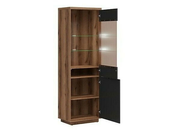 Σετ επίπλων σαλονιού Fivale 114 (Σκούρα βελανιδιά delano + Μαύρο ματ)