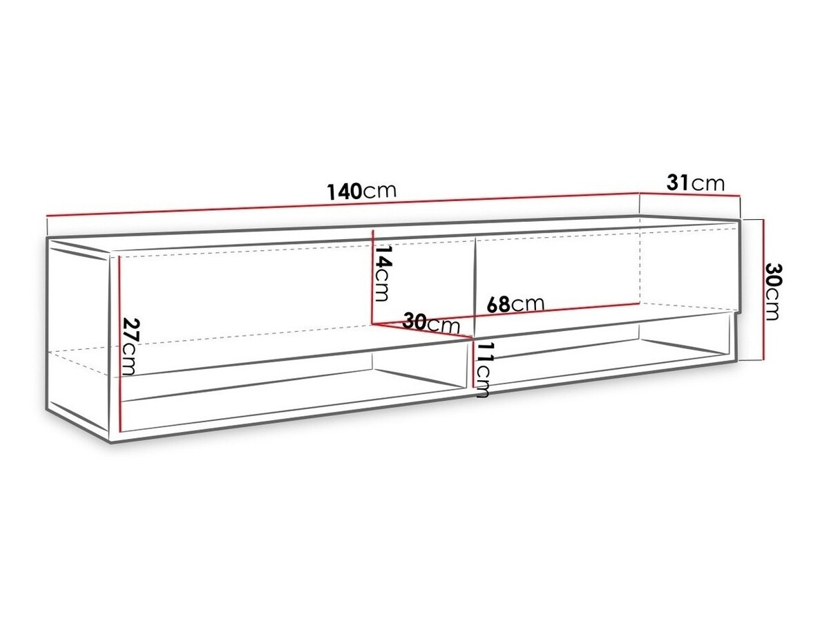 Τραπέζι Tv Sarasota 118 (Άσπρο + Γυαλιστερό Γκρι)