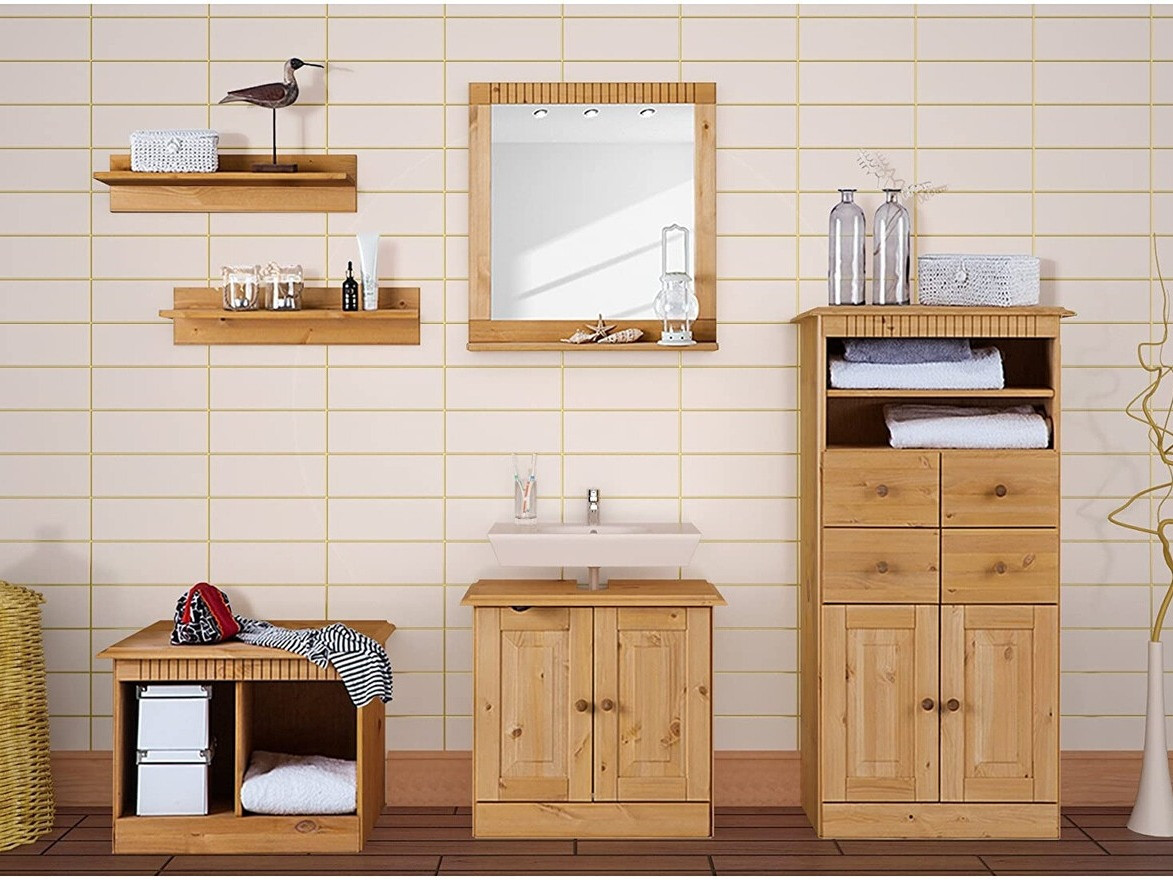 Όρθιο ντουλάπι μπάνιου Deletri 105 (Πεύκο)