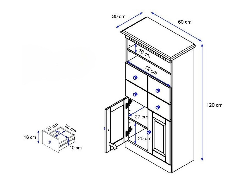 Όρθιο ντουλάπι μπάνιου Deletri 105 (Πεύκο)