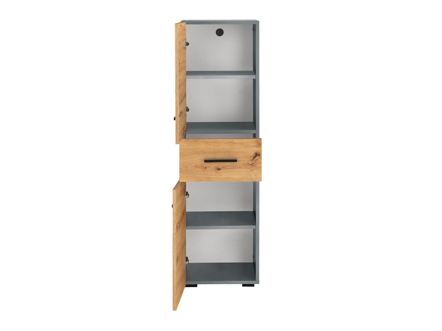 Όρθιο ντουλάπι μπάνιου Larlori 102 (Ανθρακί + Δρυς)