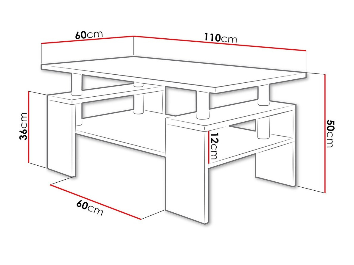 Τραπεζάκι σαλονιού Fortunal (Sonoma οξιά)
