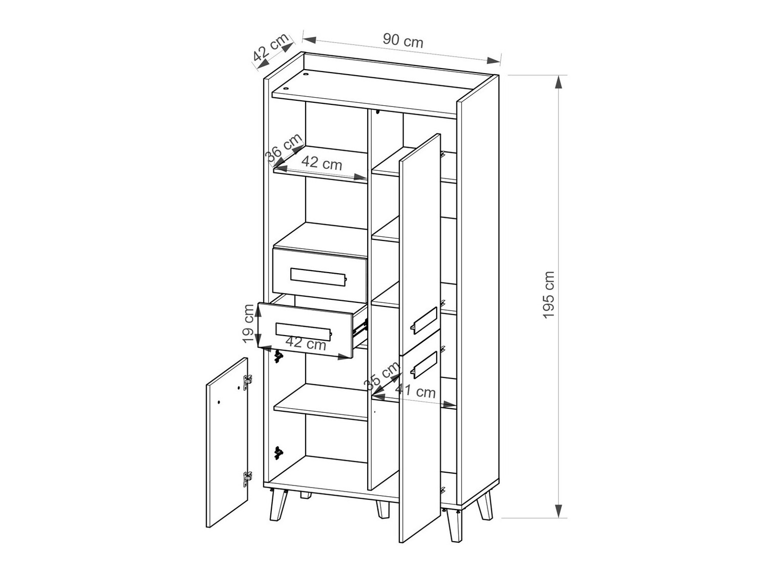 Bookcase Oderevu 102
