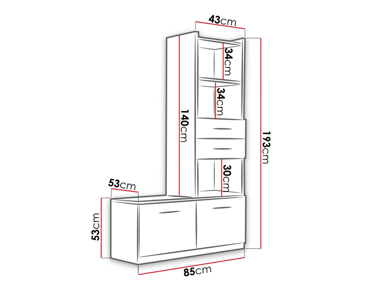 Βιβλιοθήκη Campus (Άσπρο + Γυαλιστερό λευκό)