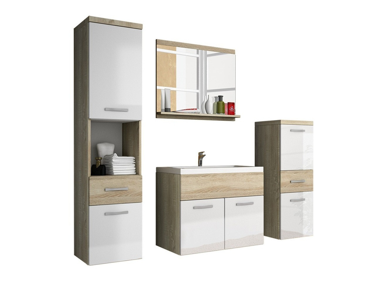 Bathroom set Sarasota 109 (Sonoma oak + Glossy white)