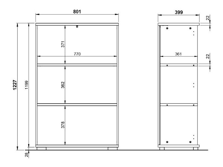 Bookcase Lartesi 100 (Graphite)