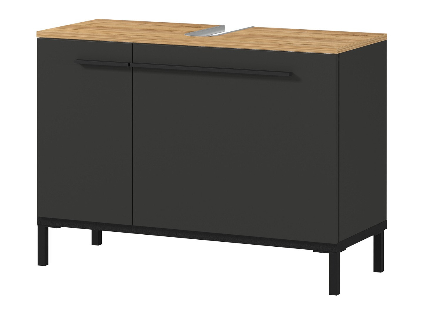 Όρθιο ντουλάπι νιπτήρα μπάνιου Ruvlevu 100 (Γραφίτης + Navarra δρυς)