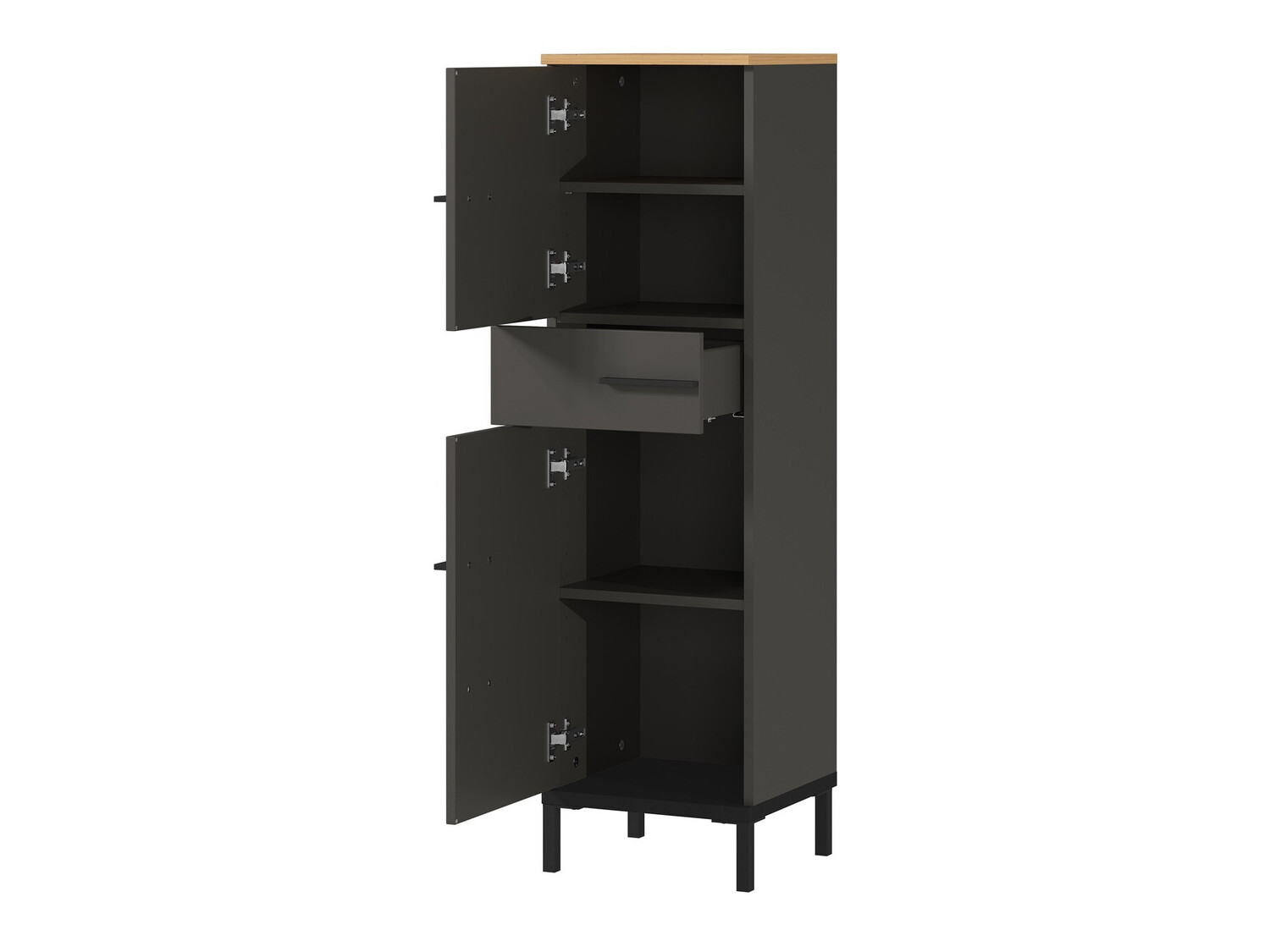 Όρθιο ντουλάπι μπάνιου Ruvlevu 101 (Γραφίτης + Navarra δρυς)