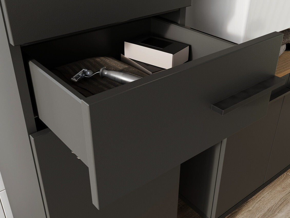 Όρθιο ντουλάπι μπάνιου Ruvlevu 101 (Γραφίτης + Navarra δρυς)