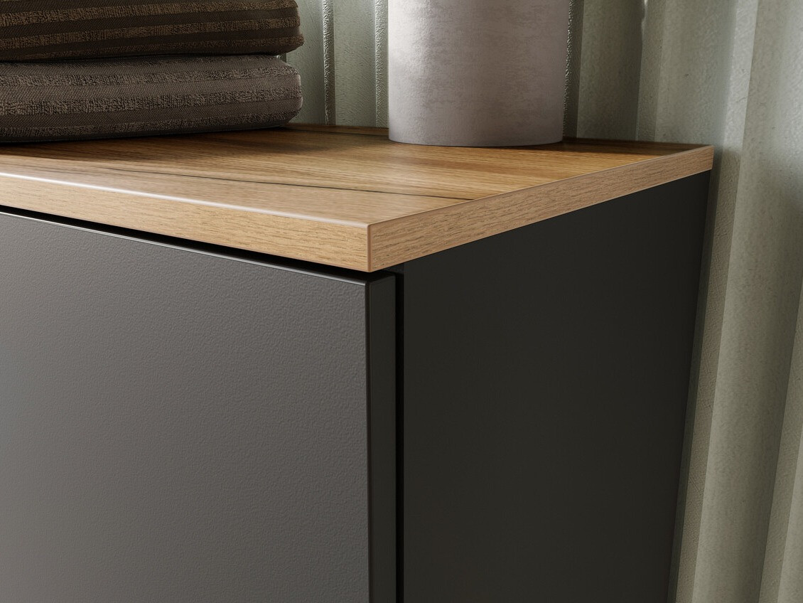 Όρθιο ντουλάπι μπάνιου Ruvlevu 102 (Γραφίτης + Navarra δρυς)