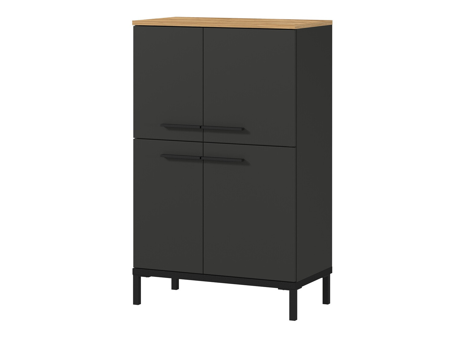 Όρθιο ντουλάπι μπάνιου Ruvlevu 102 (Γραφίτης + Navarra δρυς)