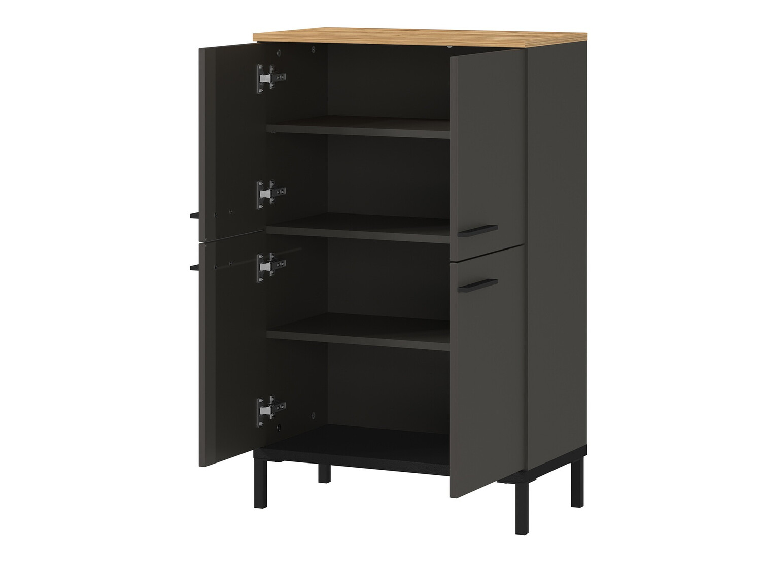 Όρθιο ντουλάπι μπάνιου Ruvlevu 102 (Γραφίτης + Navarra δρυς)