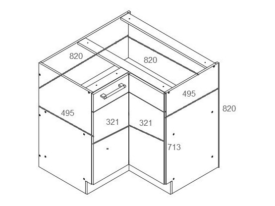 Πολυμορφικό γωνιακό ντουλάπι Mode Beech 118