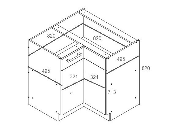 Πολυμορφικό γωνιακό ντουλάπι Mode Dark 118