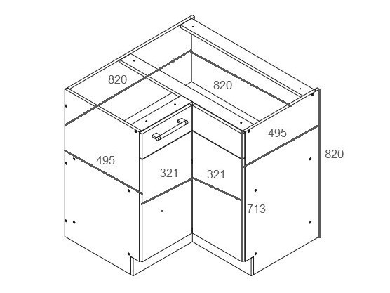 Πολυμορφικό γωνιακό ντουλάπι Mode Light 118
