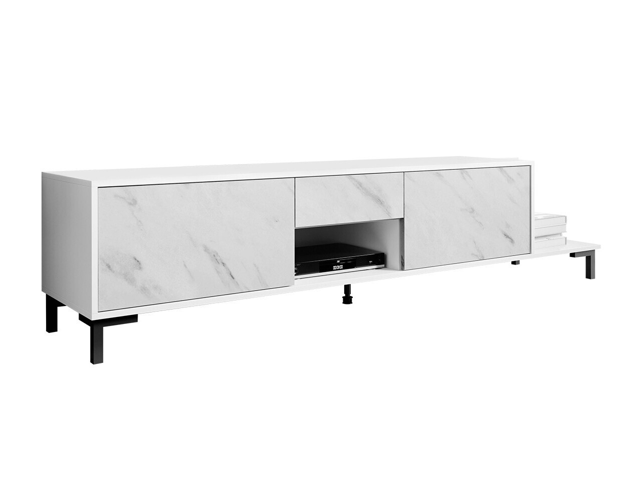 TV stand Charlotte 157 (White + White marble)