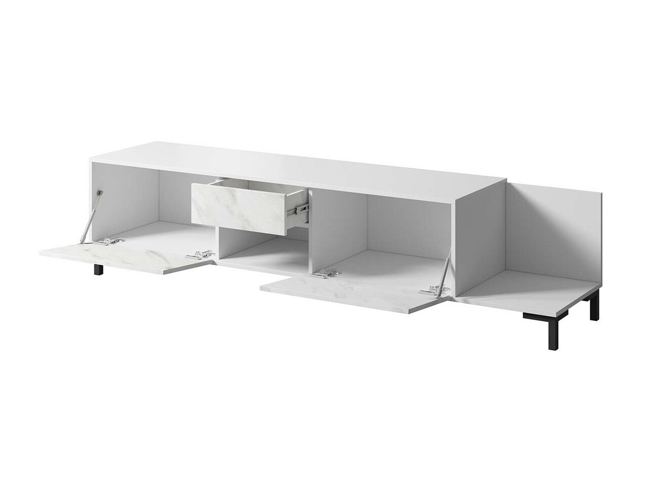 TV stand Charlotte 157 (White + White marble)