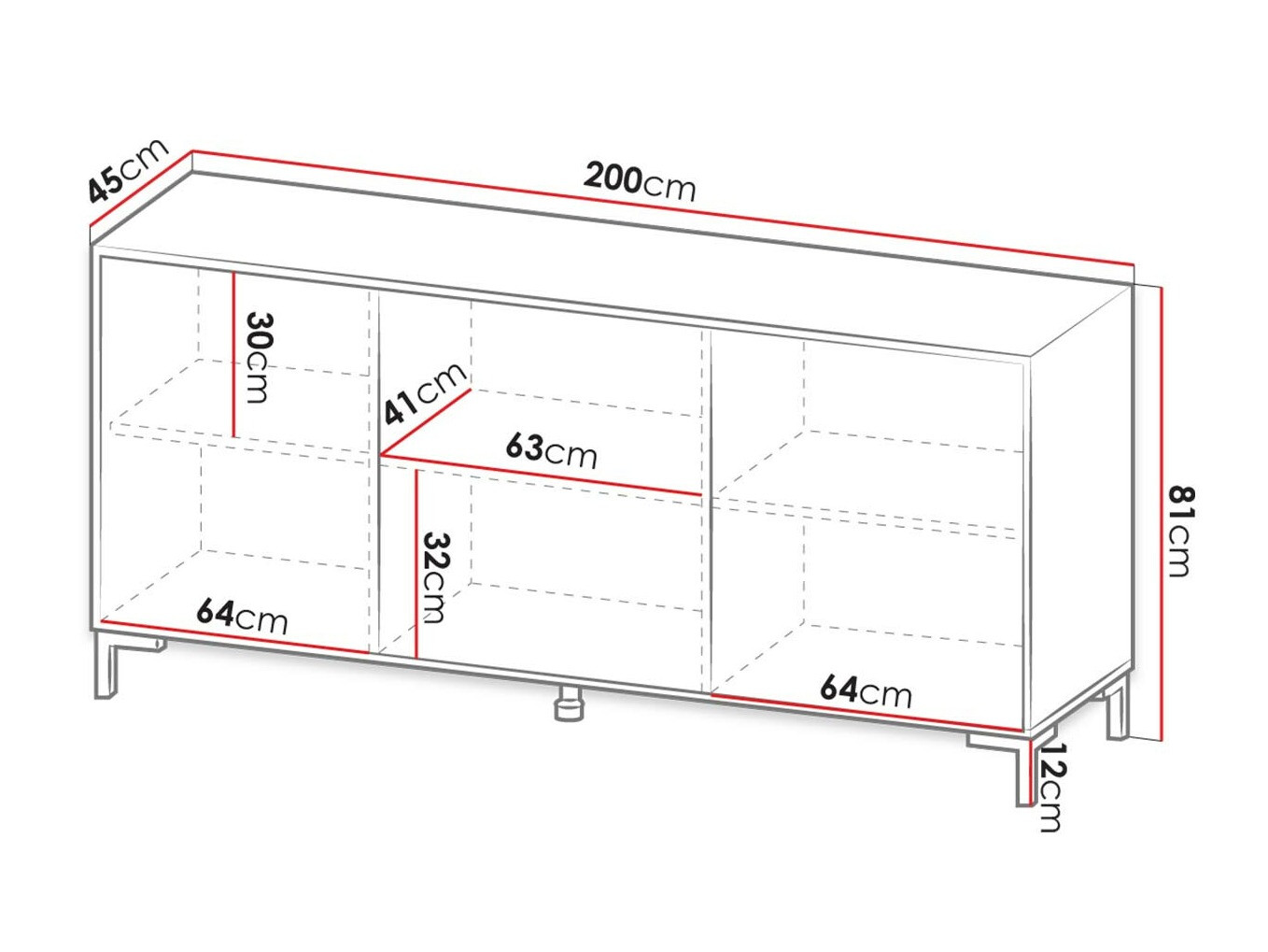 Μπουφέ Charlotte 158 (Άσπρο + Λευκό μάρμαρο)