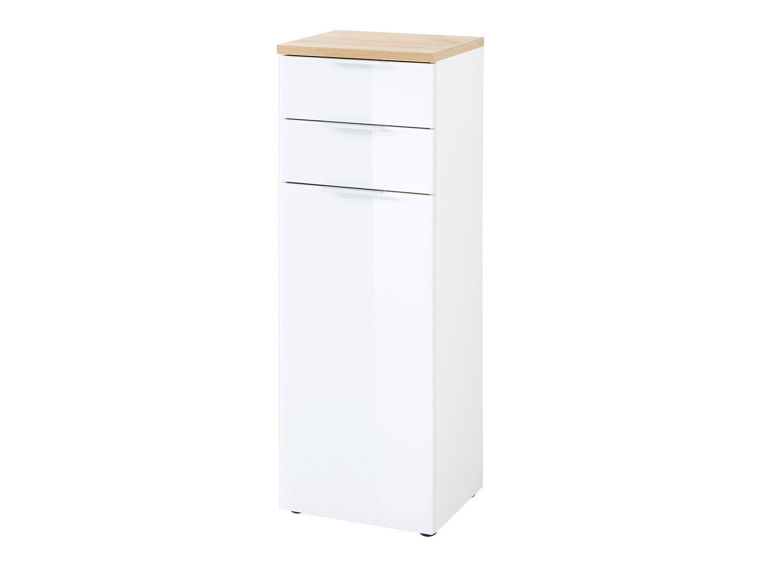 Όρθιο ντουλάπι μπάνιου Levciro 103 (Άσπρο + Navarra δρυς)