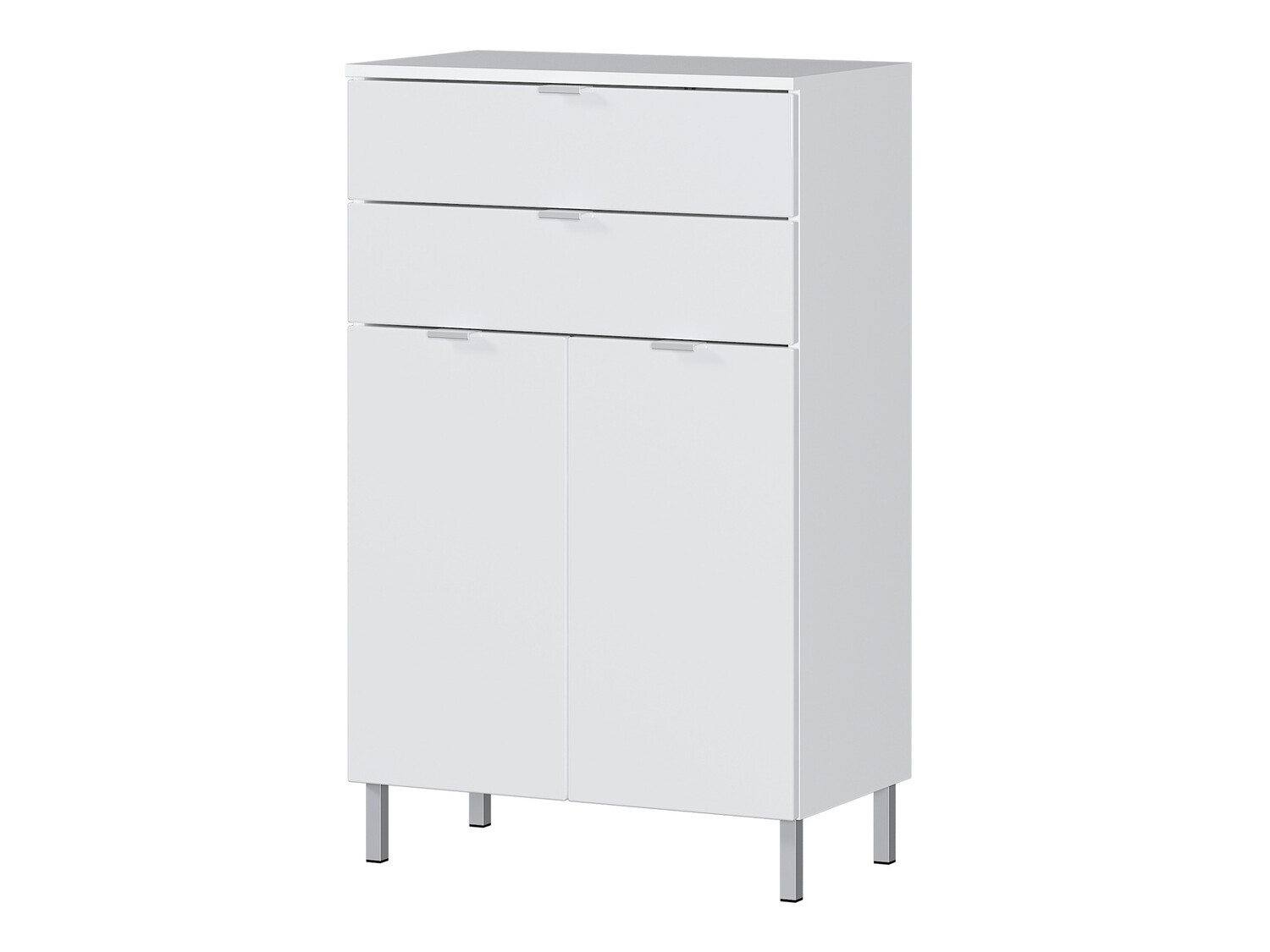 Όρθιο ντουλάπι μπάνιου Lomcamo 102 (Άσπρο + Γυαλιστερό λευκό)