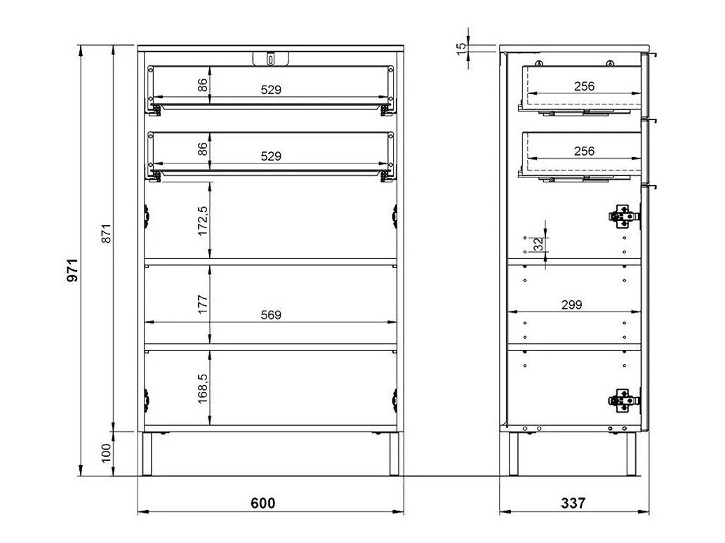Όρθιο ντουλάπι μπάνιου Lomcamo 102 (Γυαλιστερό λευκό + Grandson δρυς)