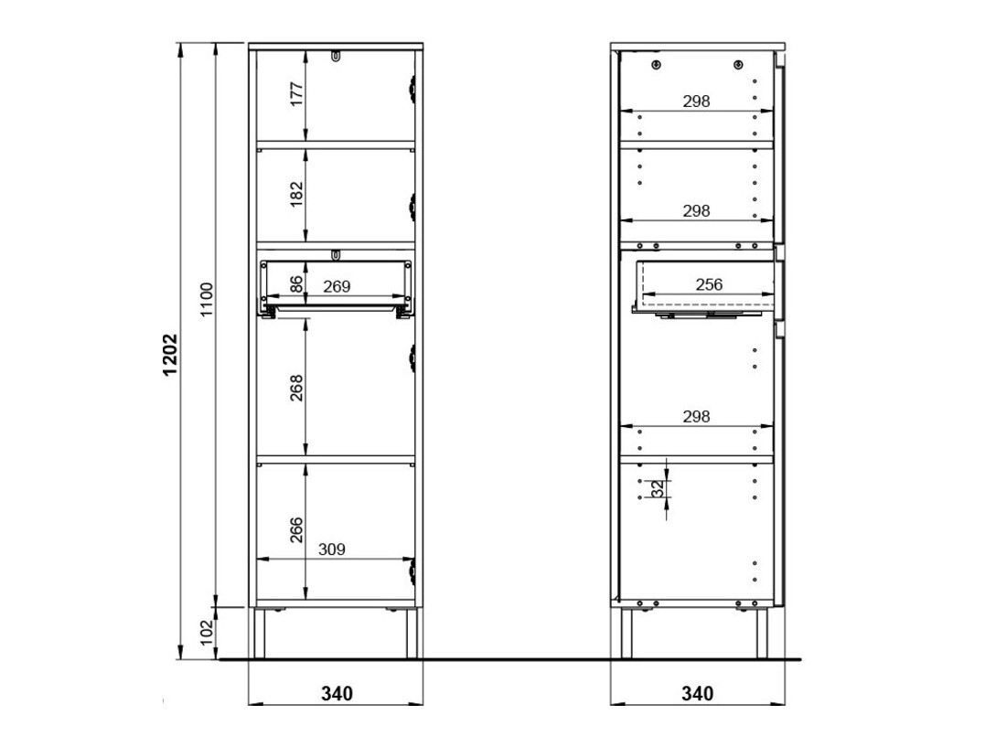 Όρθιο ντουλάπι μπάνιου Talmira 101 (Γραφίτης + Grande δρυς)