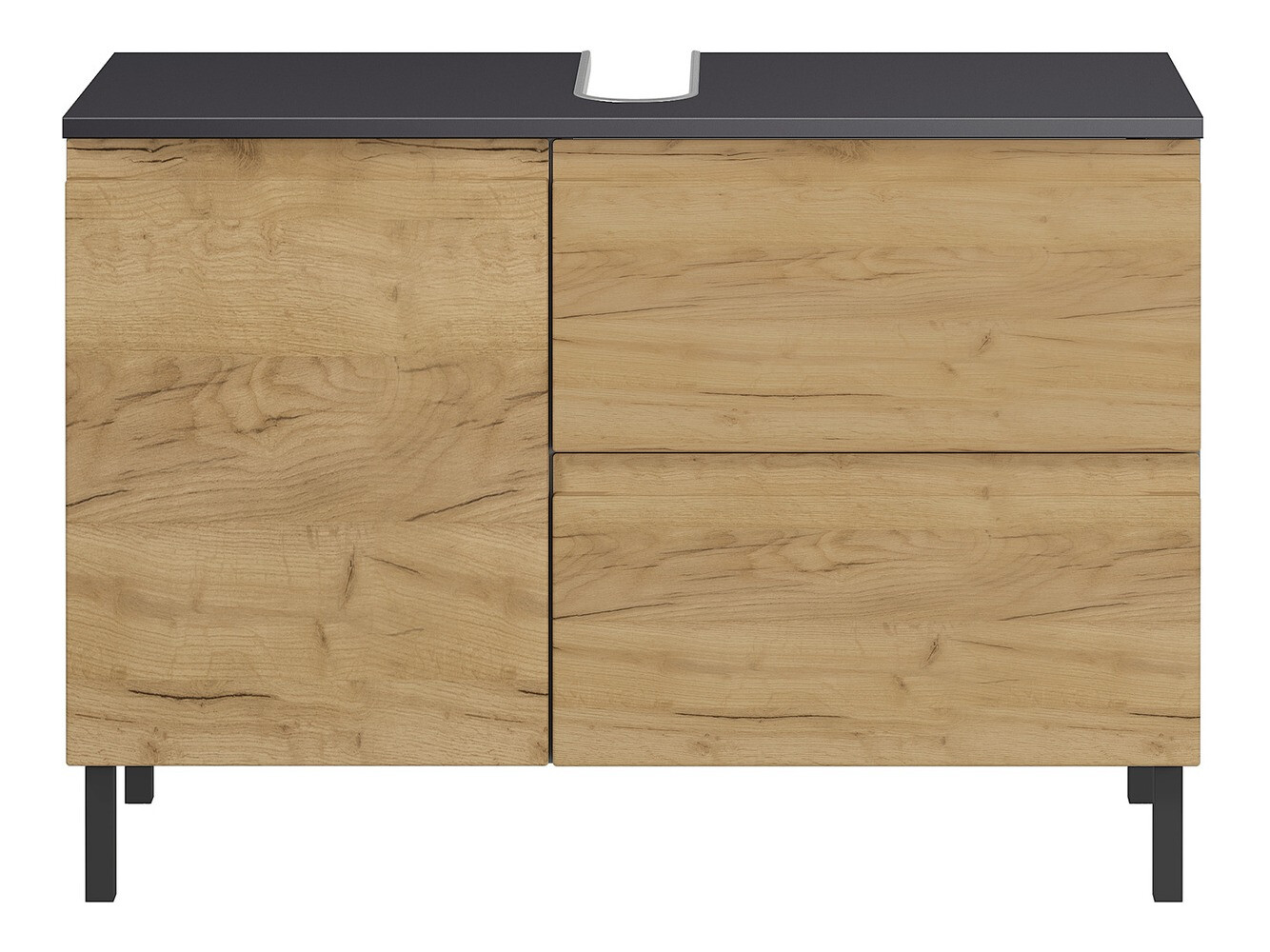 Όρθιο ντουλάπι νιπτήρα μπάνιου Talmira 102 (Γραφίτης + Grandson δρυς)