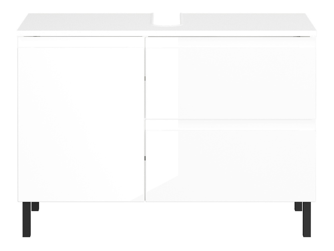 Όρθιο ντουλάπι νιπτήρα μπάνιου Talmira 102 (Γυαλιστερό λευκό + Άσπρο)