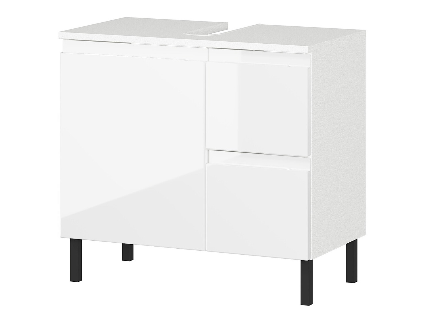 Όρθιο ντουλάπι νιπτήρα μπάνιου Talmira 103 (Άσπρο + Γυαλιστερό λευκό)