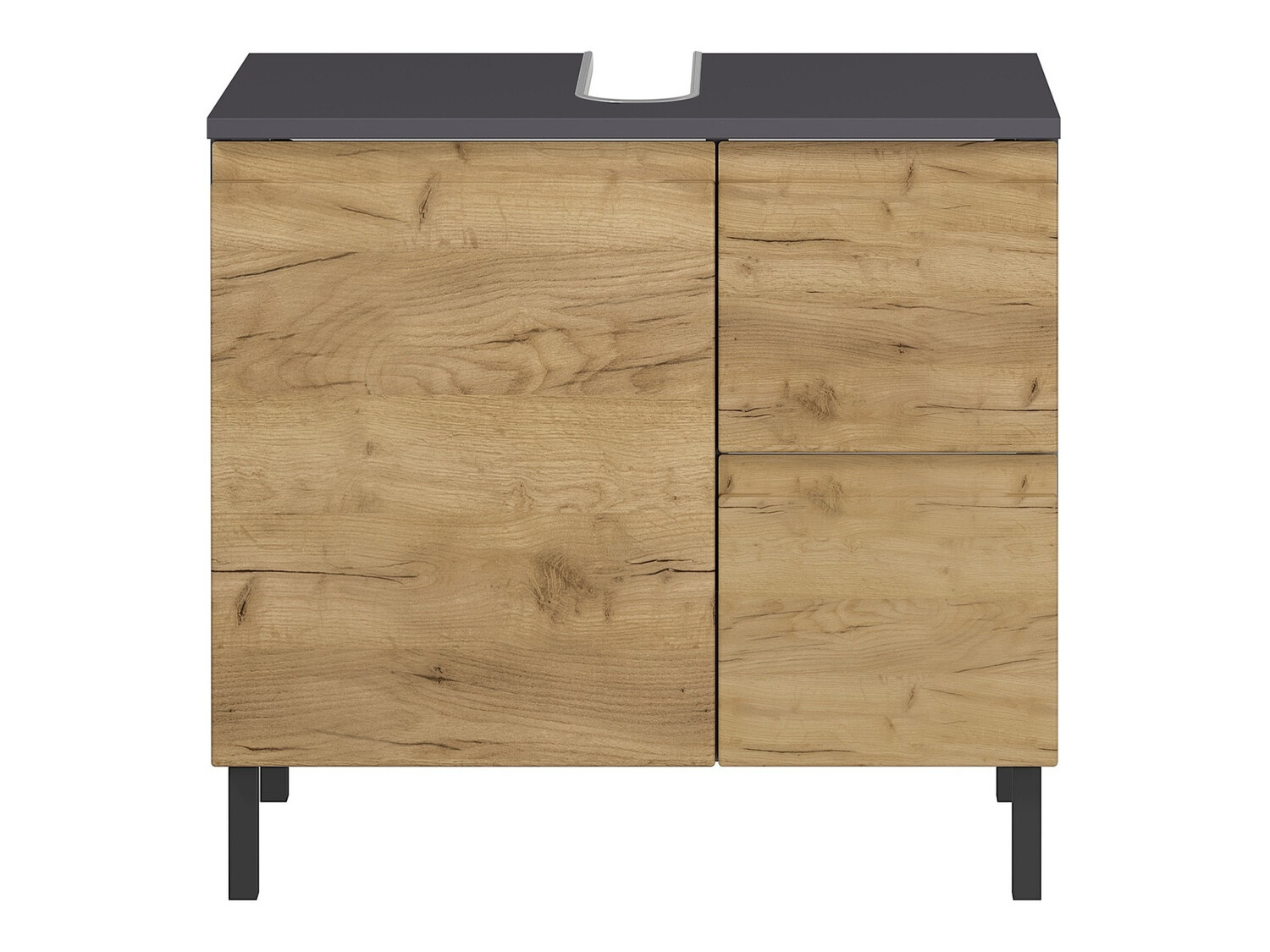 Όρθιο ντουλάπι νιπτήρα μπάνιου Talmira 103 (Γραφίτης + Grandson δρυς)