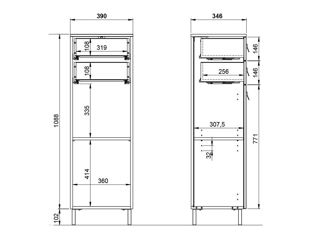 Όρθιο ντουλάπι μπάνιου Sacramento 454