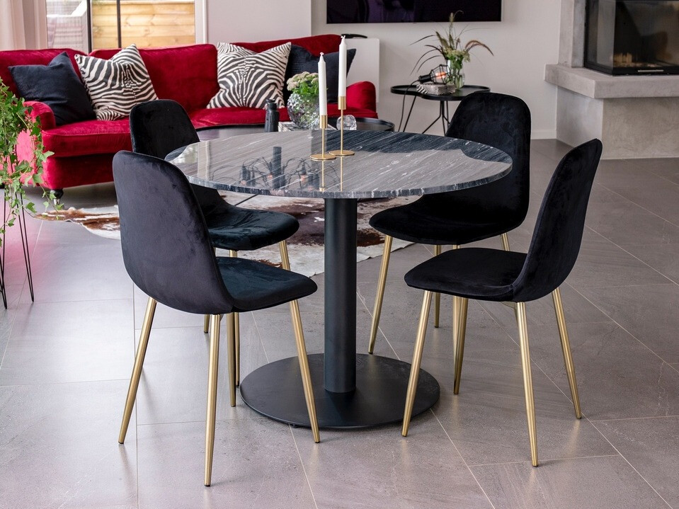 Chair Dallas 252 (Black + Brass)
