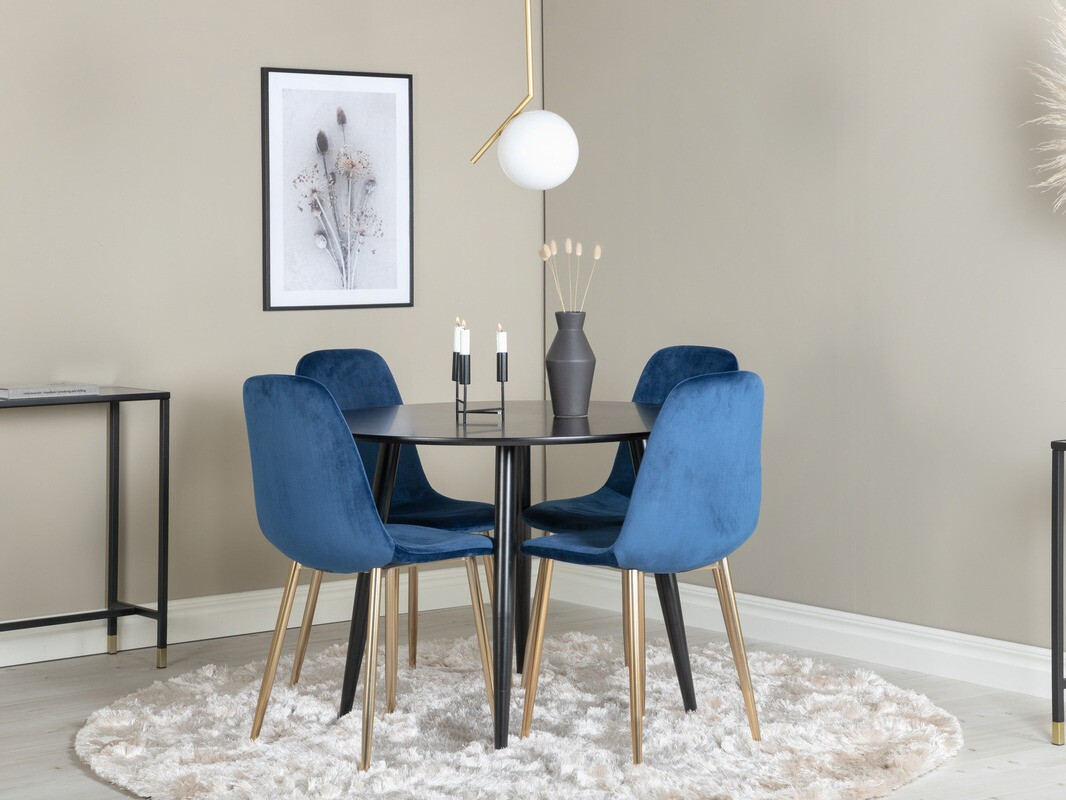 Chair Dallas 252 (Blue + Brass)