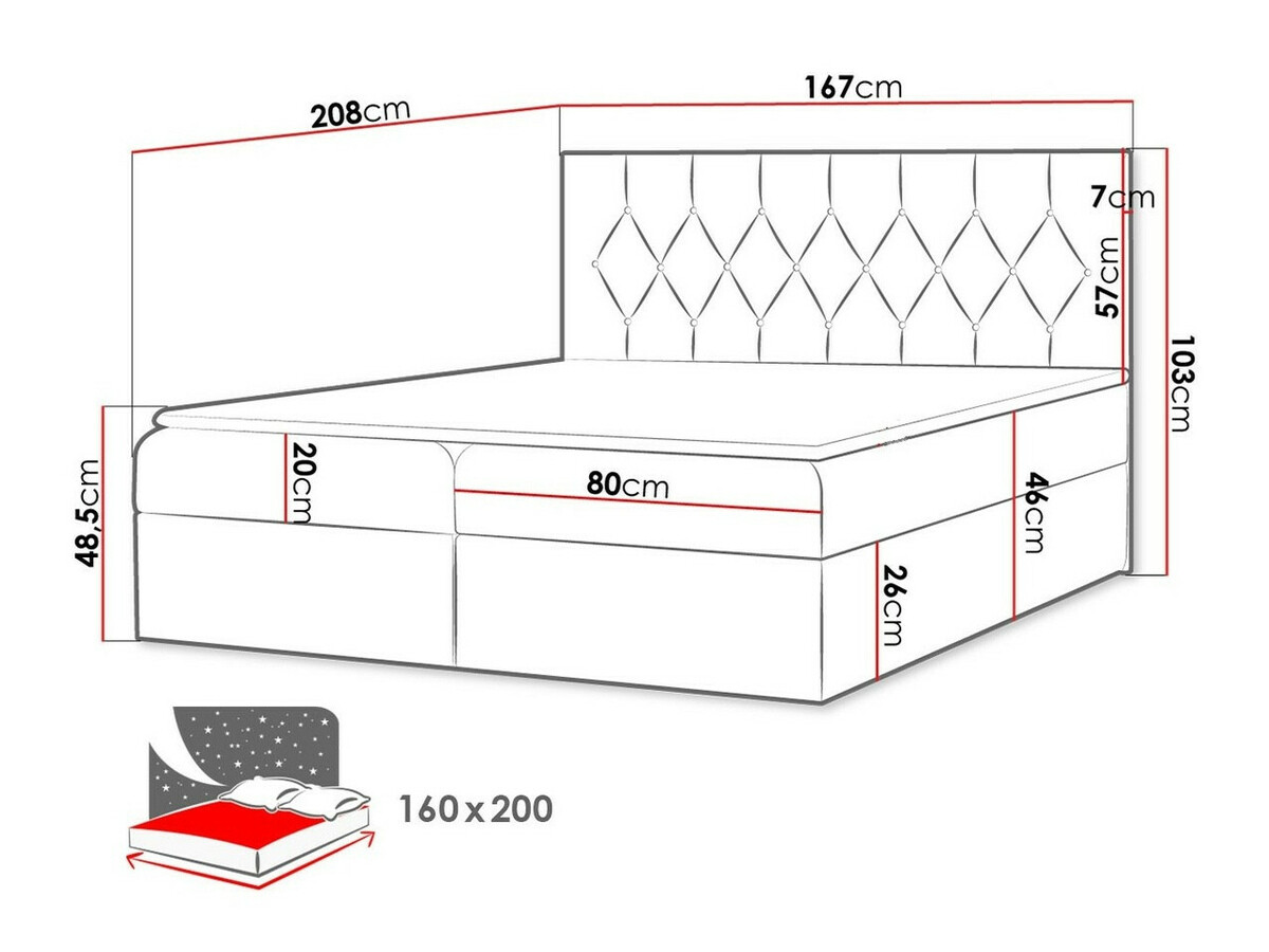 Κρεβάτι continental Hortulus (Mikrofaza 15)
