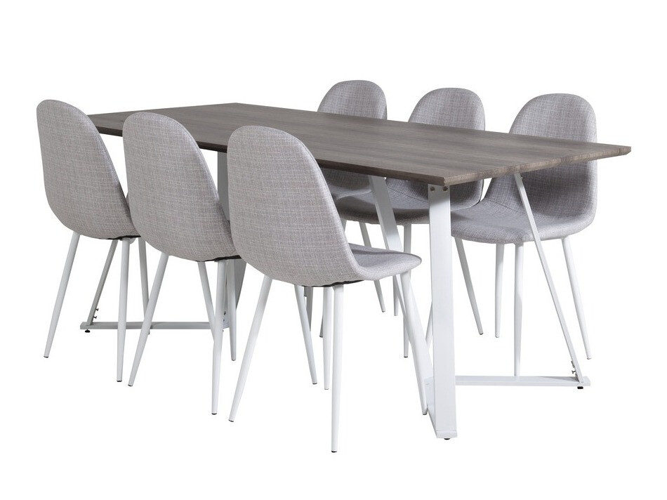 Dining set Dallas 1804 (Light grey + White)