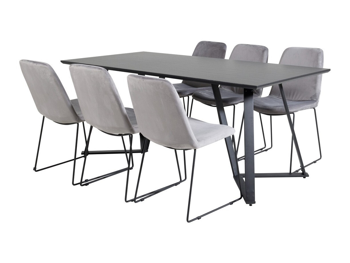 Dining set Dallas 1972 (Black + Grey)
