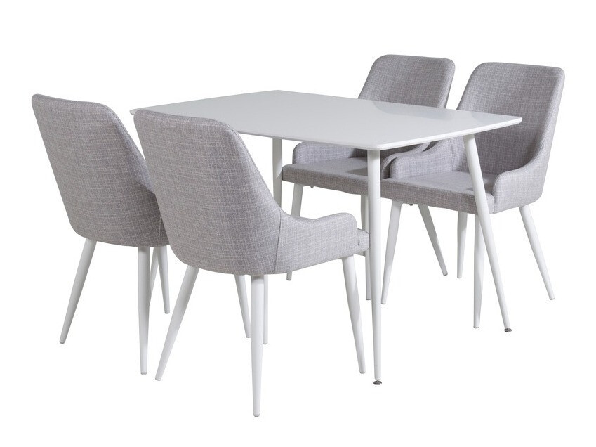 Σετ τραπεζαρίας Dallas 1895 (Άσπρο + Ανοιχτό γκρι)