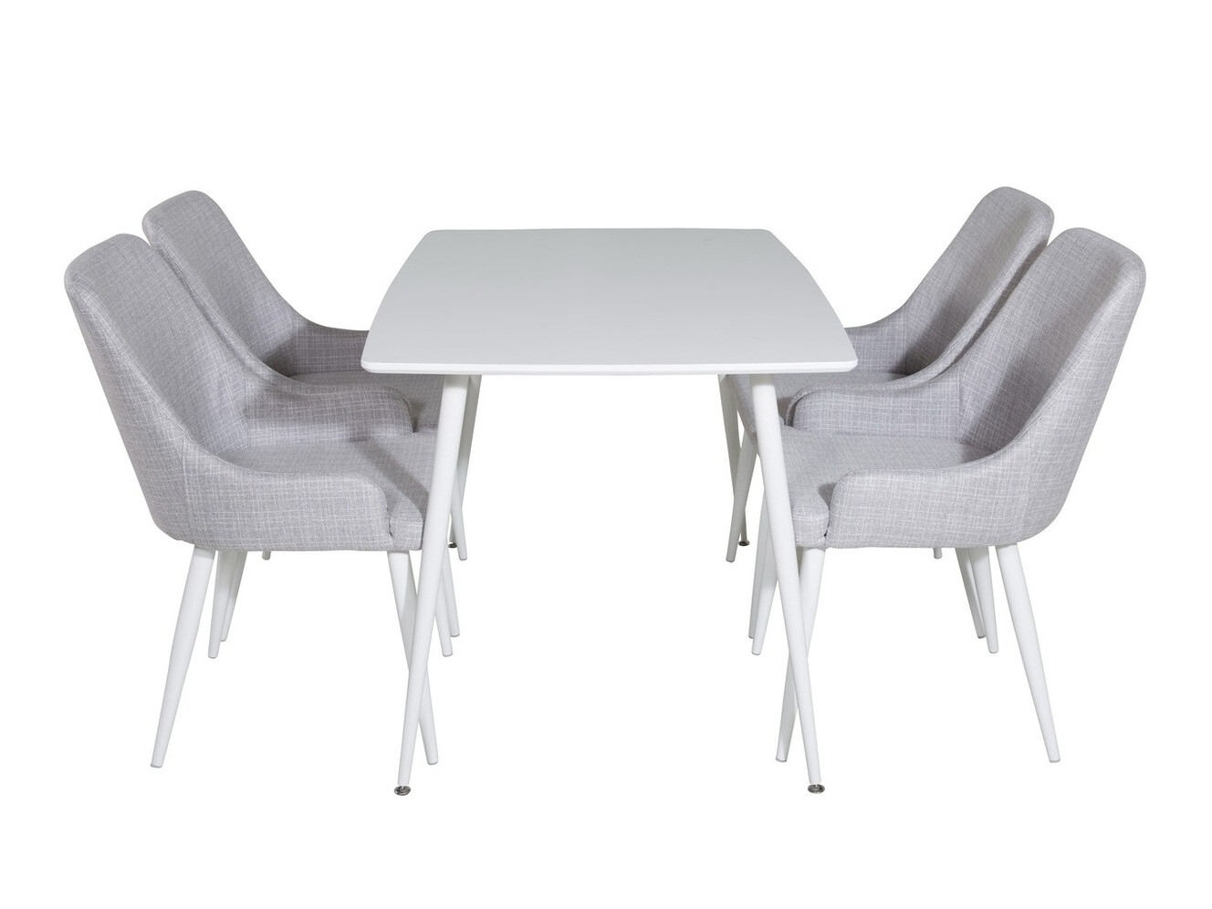 Σετ τραπεζαρίας Dallas 1895 (Άσπρο + Ανοιχτό γκρι)