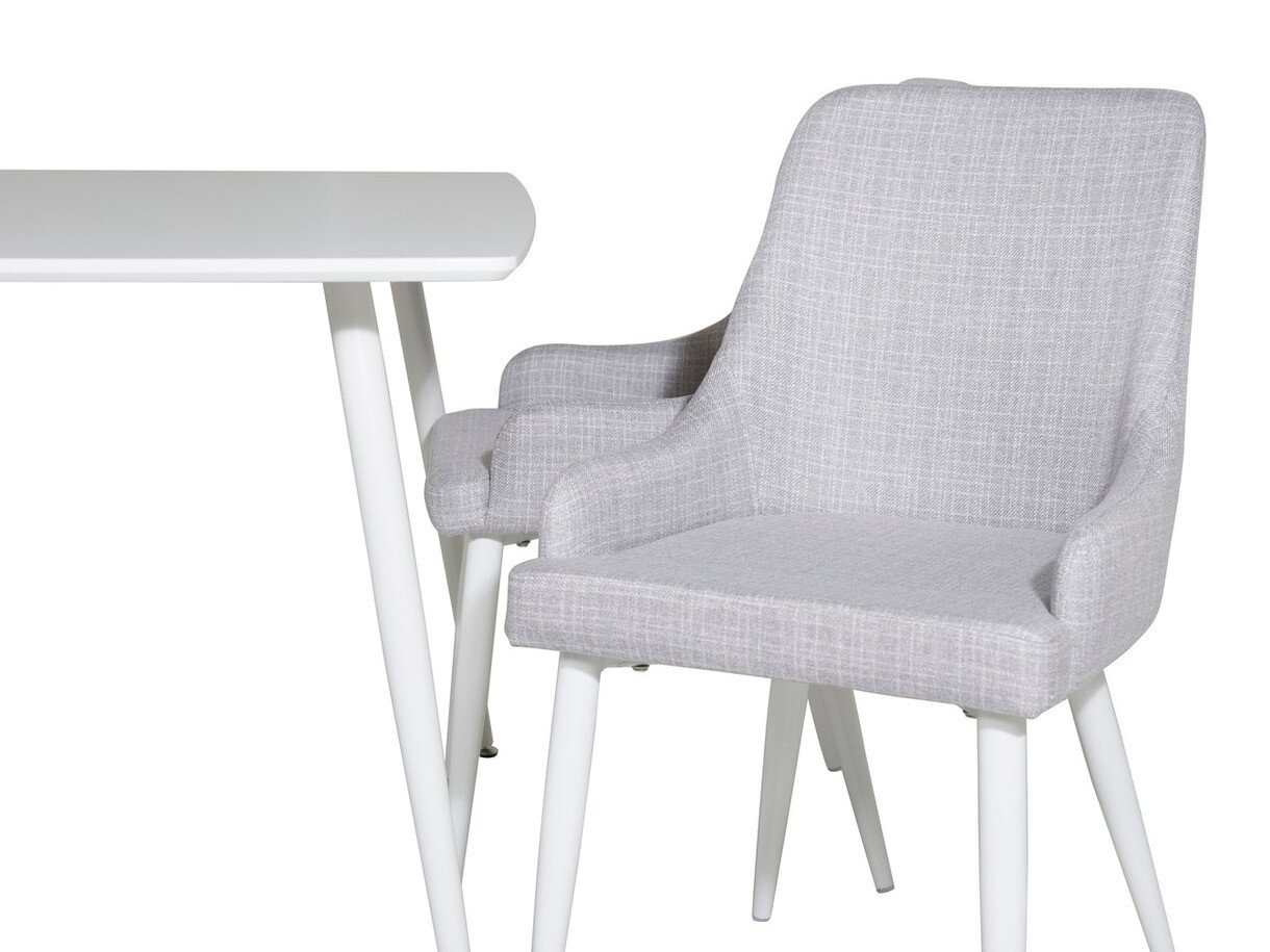 Σετ τραπεζαρίας Dallas 1895 (Άσπρο + Ανοιχτό γκρι)