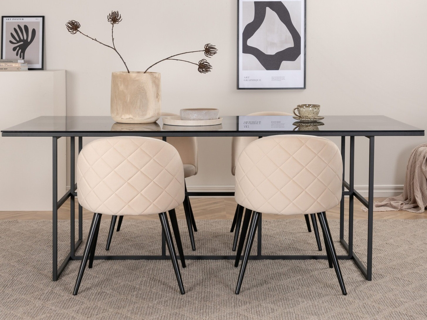 Dining set Dallas 2633 (Beige + Black)
