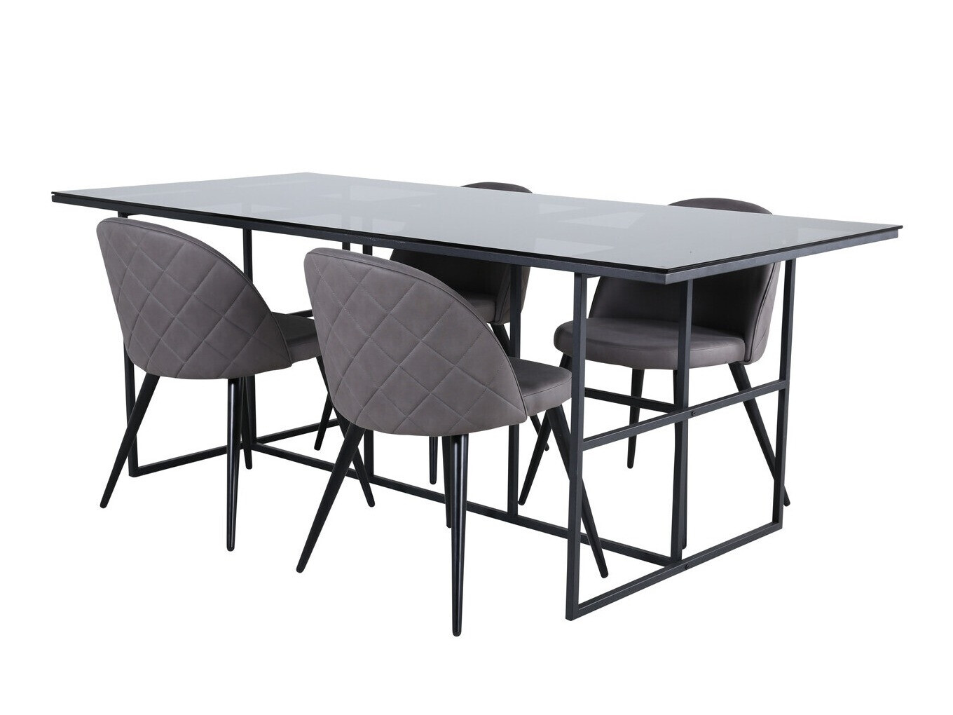 Dining set Dallas 2633 (Dark grey + Black)