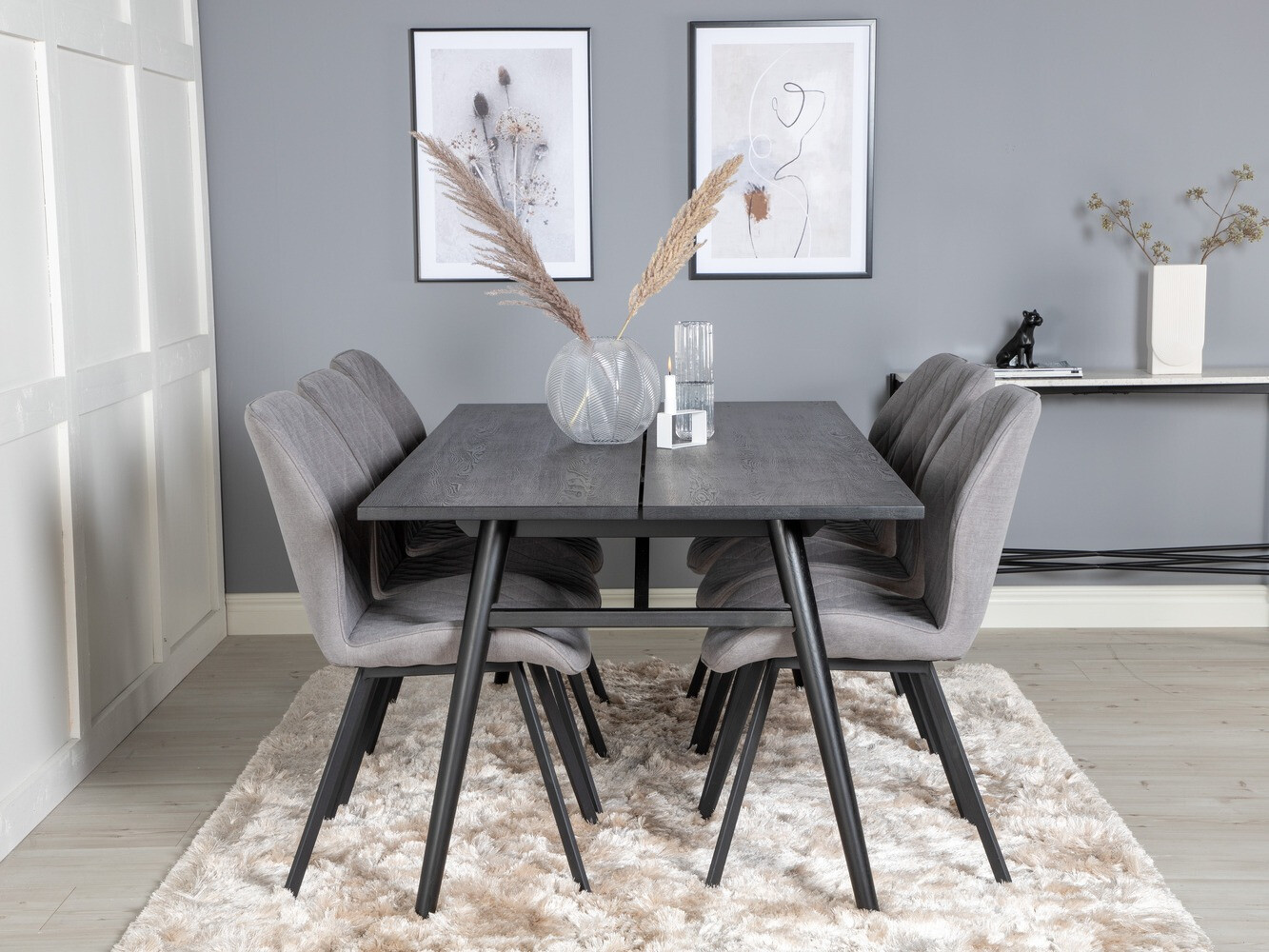 Dining set Dallas 1686 (Grey + Black)