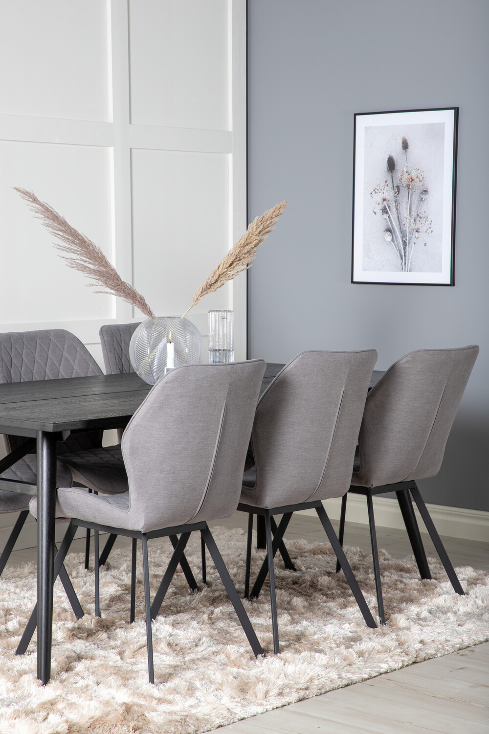 Dining set Dallas 1686 (Grey + Black)