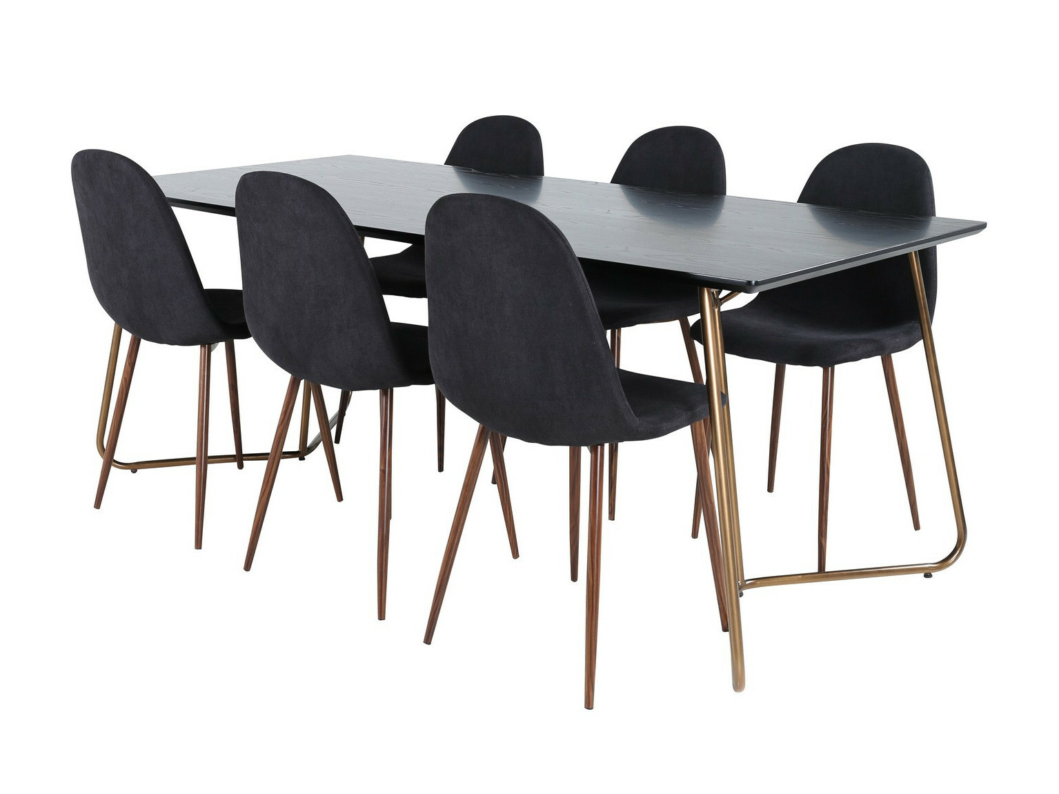 Dining set Dallas 2713 (Black + Walnut)