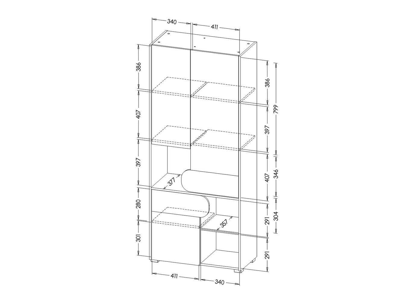 Bookcase Lomteo 101