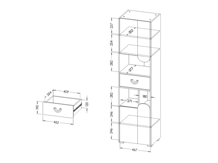 Bookcase Lomteo 102